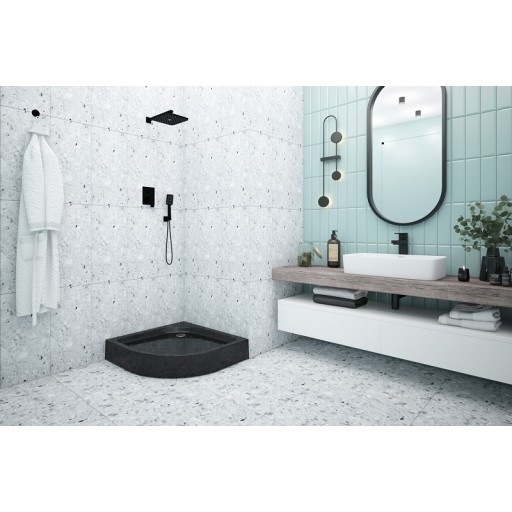 Душевой поддон МЕТАКАМ Classic Black N 80х80 см низкий четверть круга акриловый